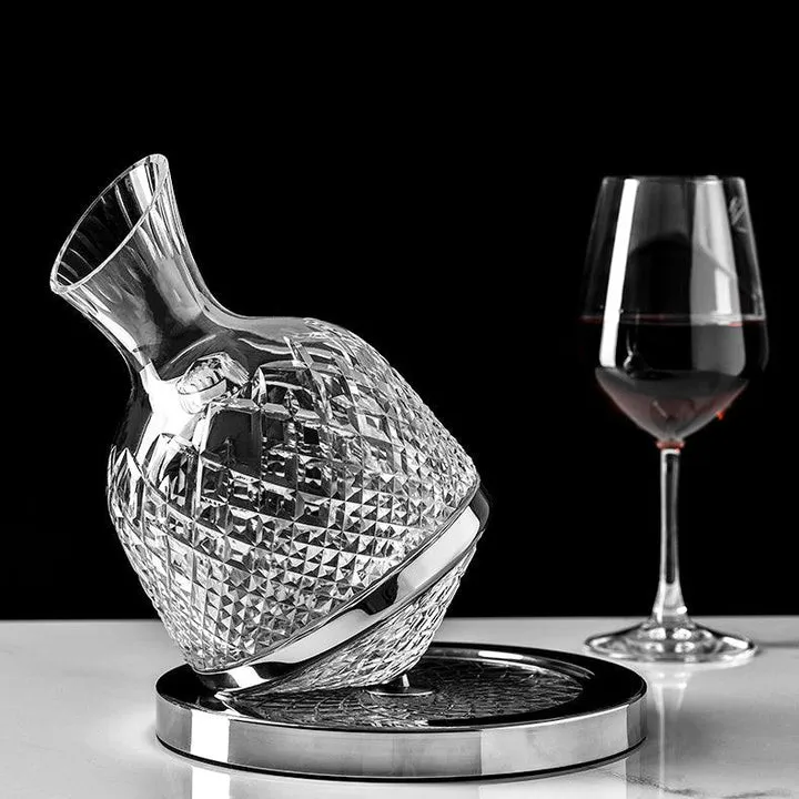 Décanteur à vin rotatif en cristal soufflé à la main 360° - Image 3