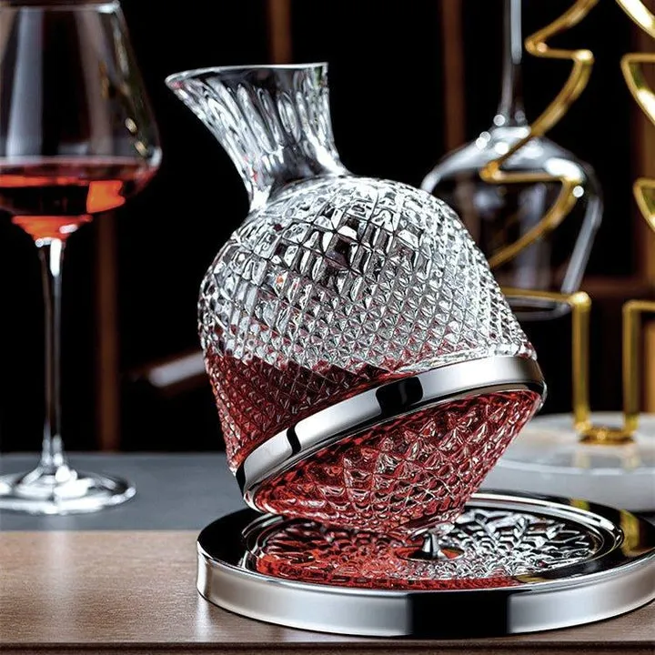 Décanteur à vin rotatif en cristal soufflé à la main 360° - Image 6