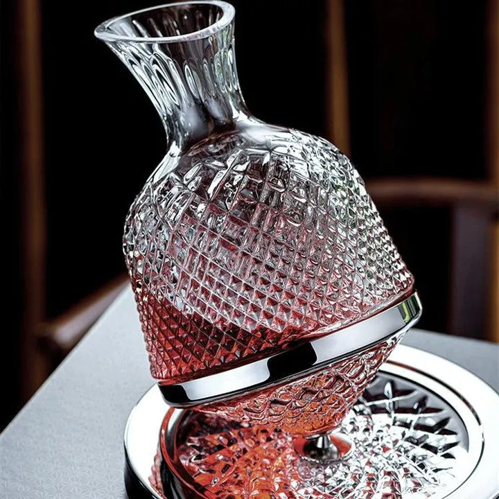 Décanteur à vin rotatif en cristal soufflé à la main 360° - Image 7