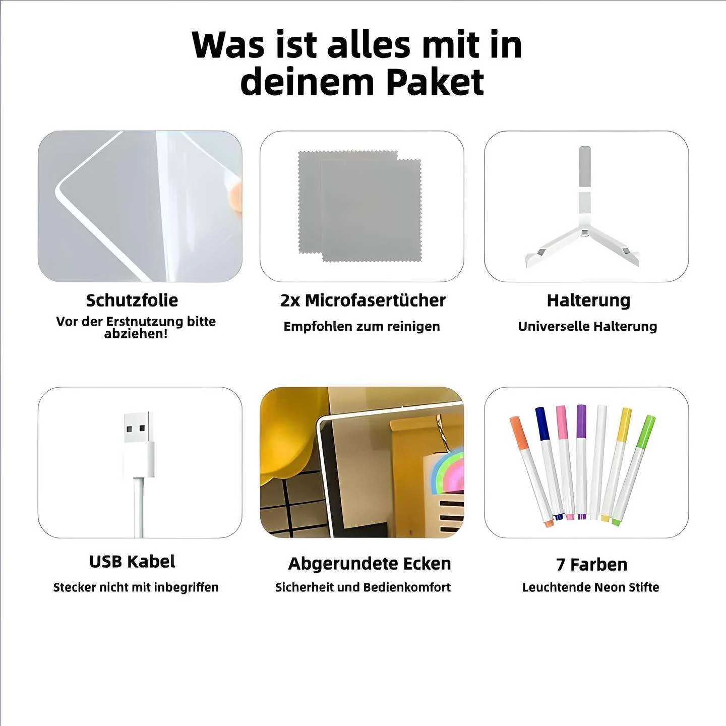Magic Led-Zeichentafel (inclus 7 stylos lumineux) - Image 6