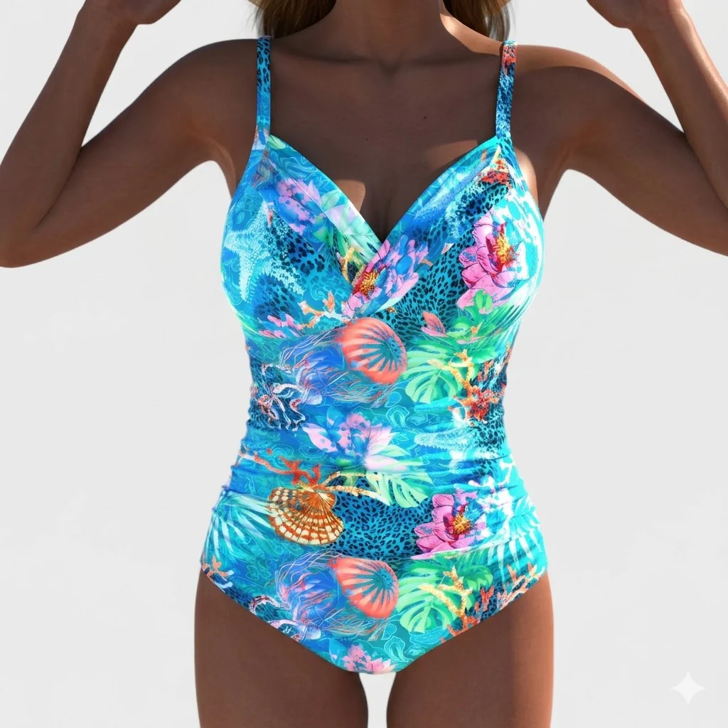 Maillot de bain femme élégant à motifs colorés - Image 5