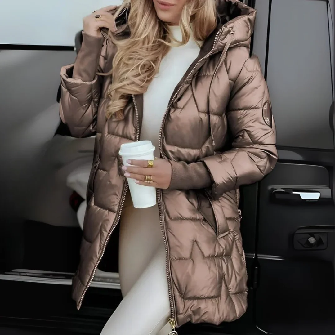Manteau d'hiver élégant avec capuche - Image 2