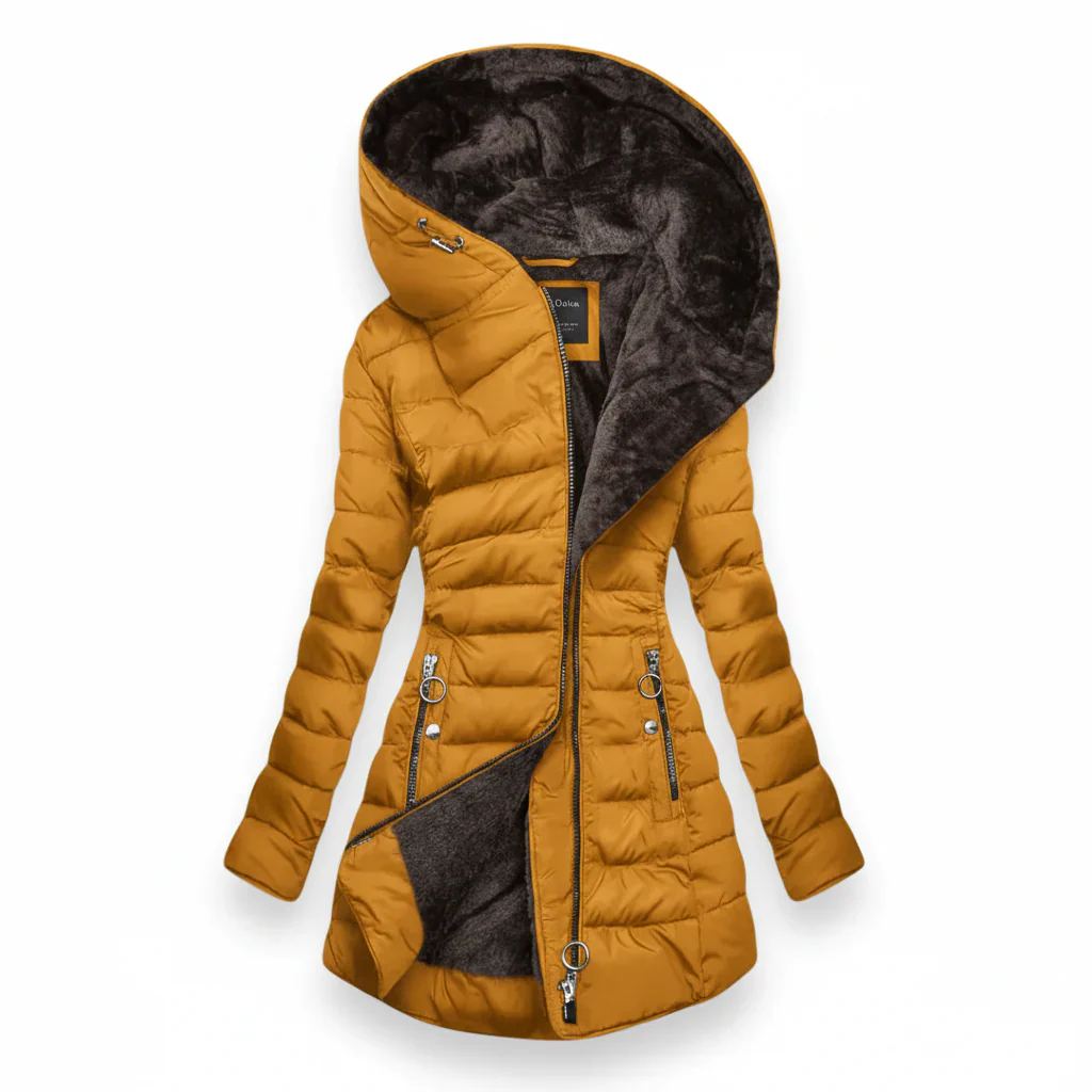 Manteau long d’hiver matelassé avec capuche - Image 6