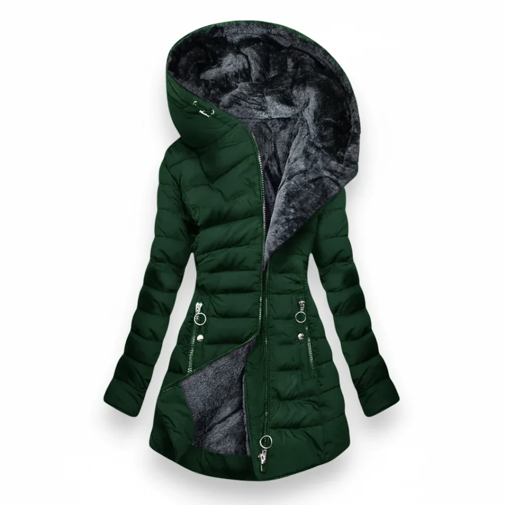 Manteau long d’hiver matelassé avec capuche - Image 7