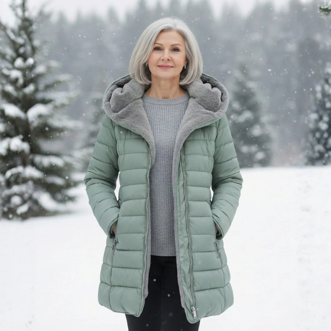Manteau matelassé long doublé polaire - Image 11