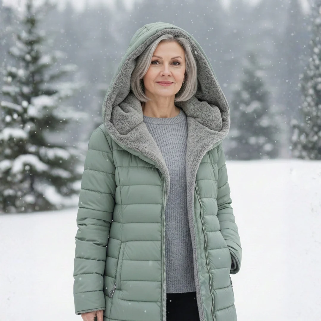 Manteau matelassé long doublé polaire - Image 12
