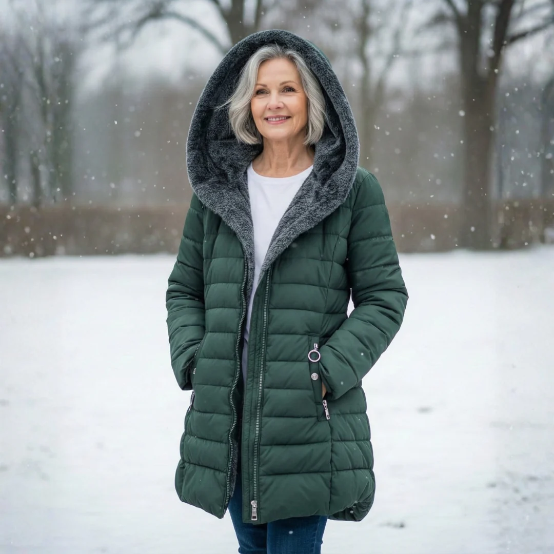 Manteau matelassé long doublé polaire - Image 3