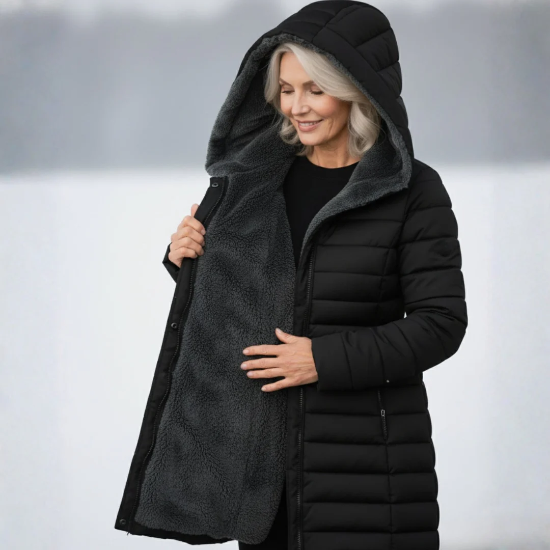 Manteau matelassé long doublé polaire - Image 9