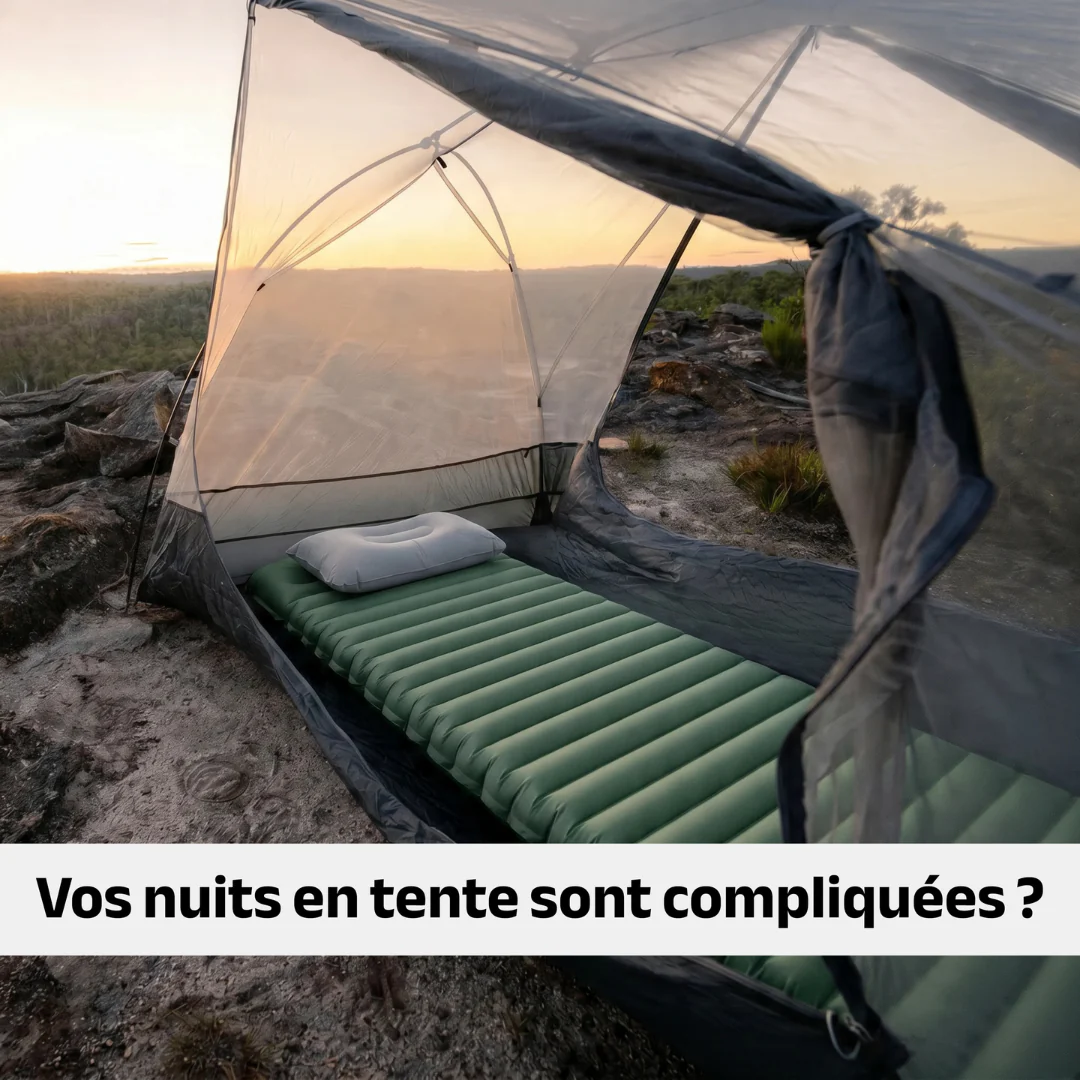 Matelas de camping gonflable compact et confortable