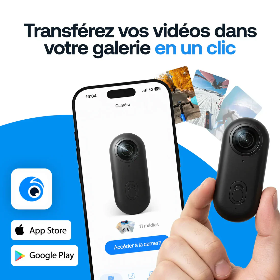 Mini Caméra Portable POV avec Transfert Vidéo Instantané - Image 2
