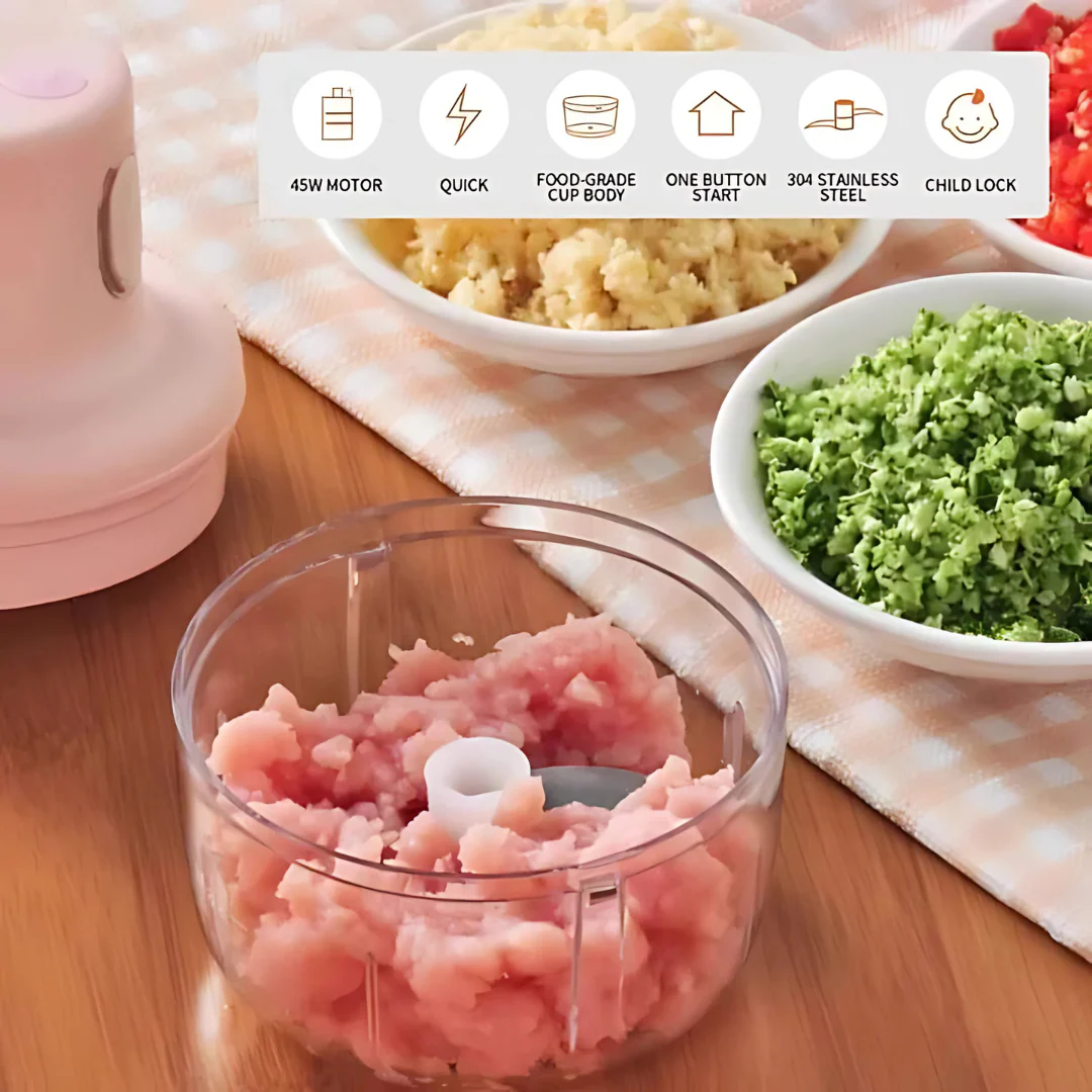 Mini Hachoir Rechargeable Sans Fil pour Cuisine