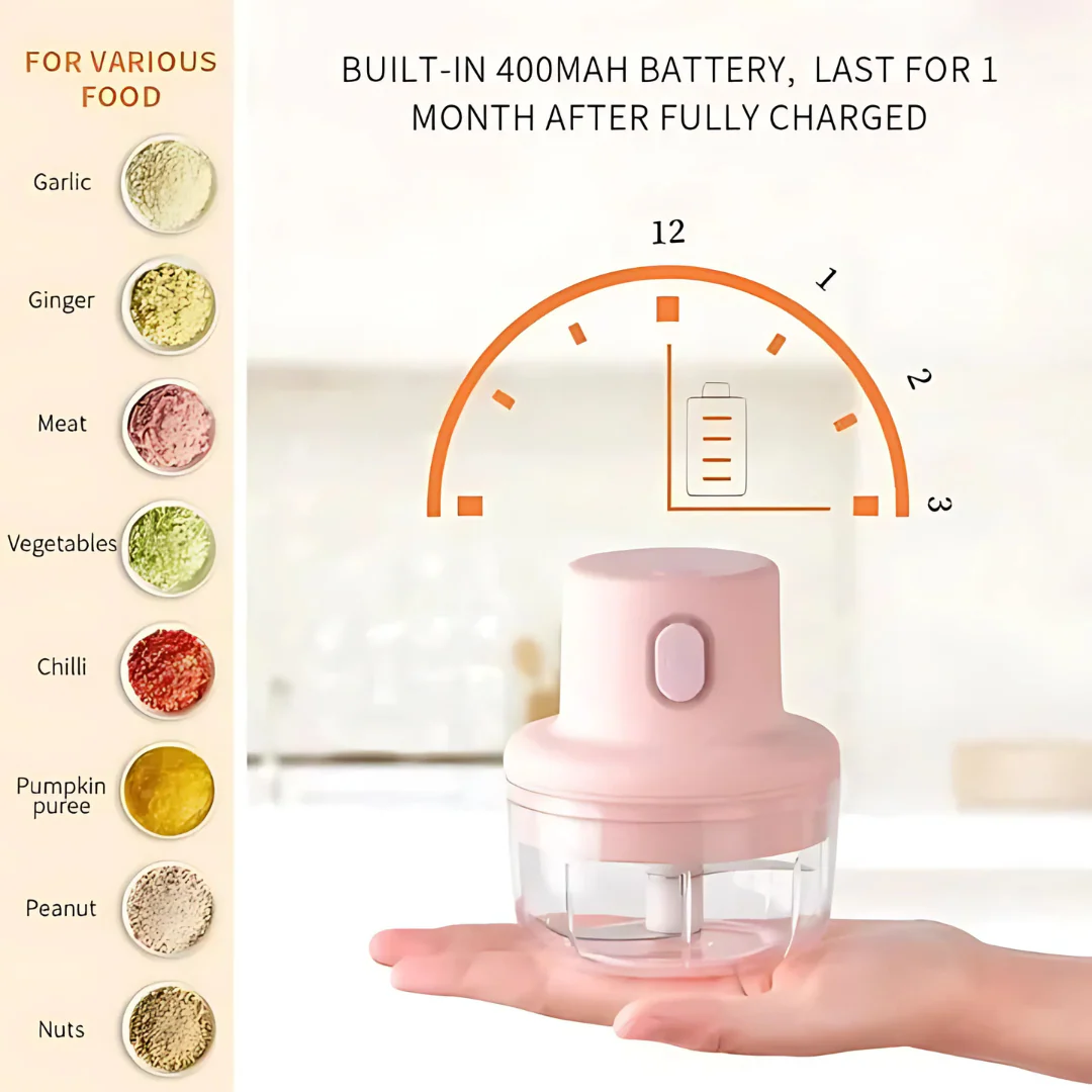 Mini Hachoir Rechargeable Sans Fil pour Cuisine - Image 4