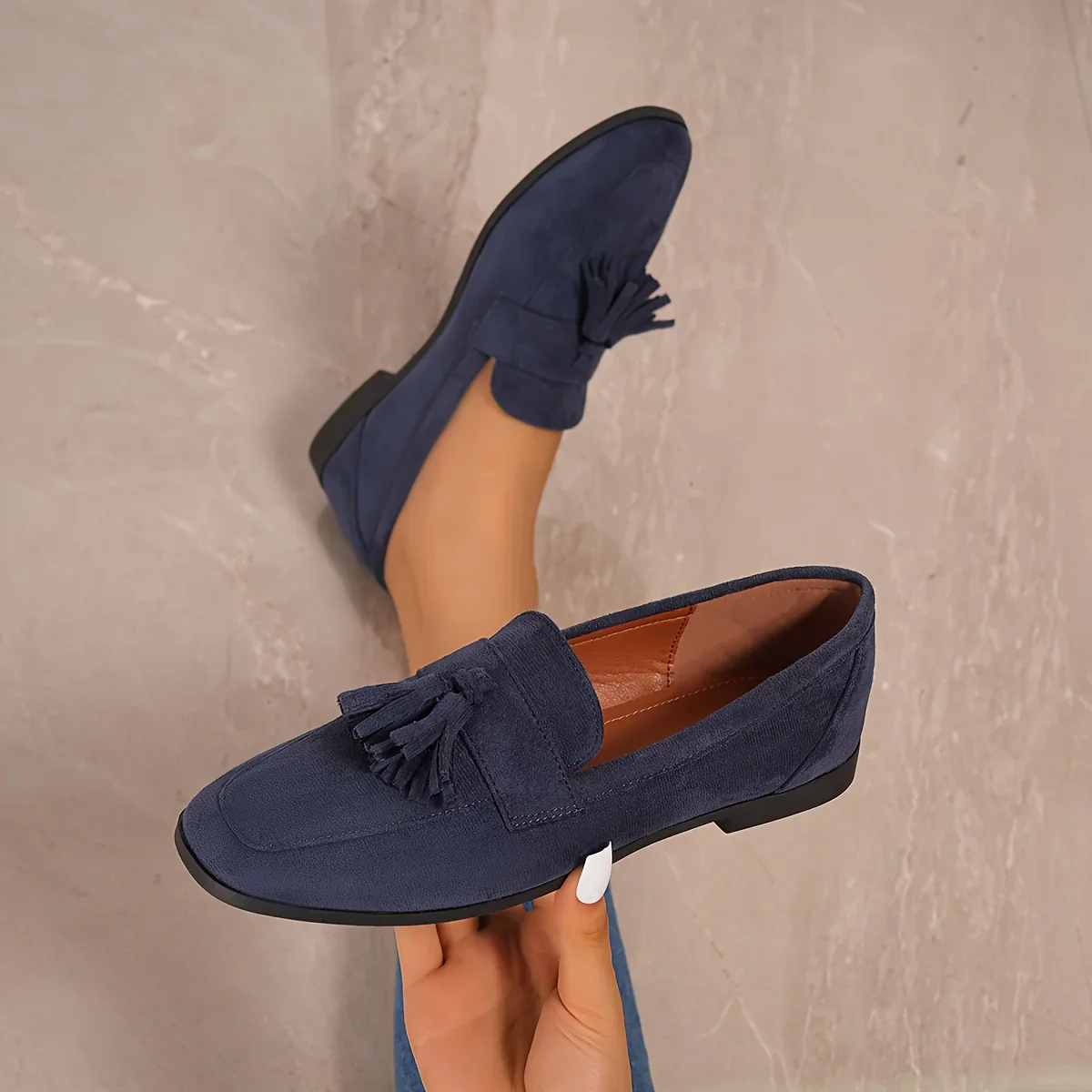 Mocassins Confortables à Franges Femme