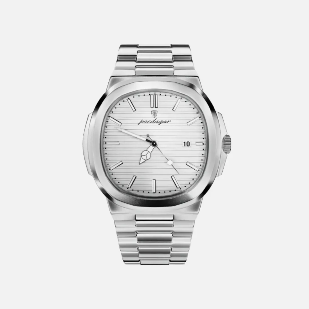 Montre-bracelet minimaliste Blanc Acier inoxydable - Image 6