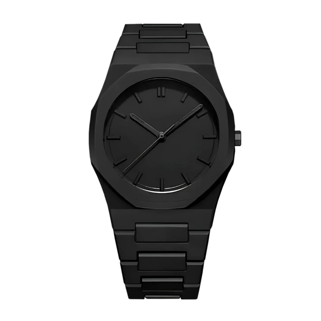 Montre minimaliste noire en céramique