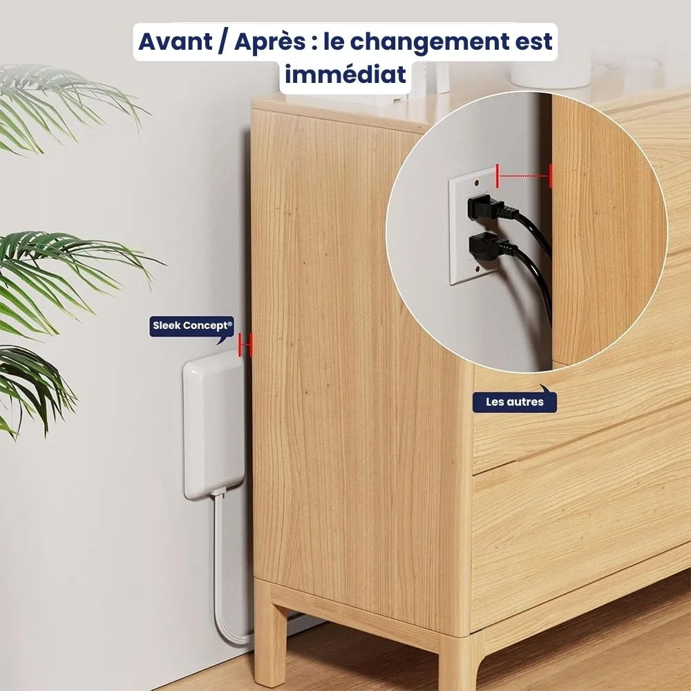 Multiprise ultra-plate avec cache-prise intégré - Image 2