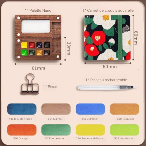 Palette et kit de peinture ultra-compact pour artistes en voyage - Image 2