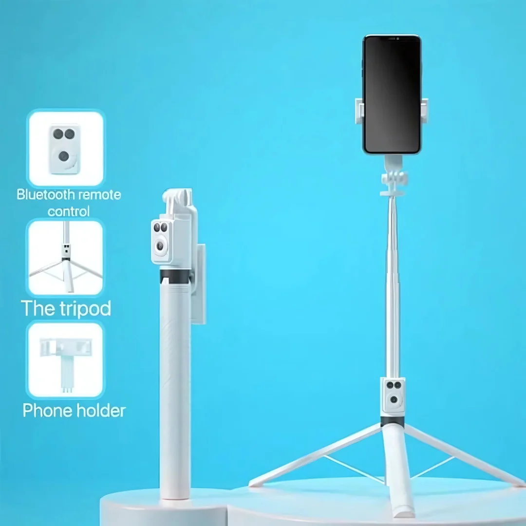 Perche à selfie rétractable et trépied polyvalent pour téléphone portable