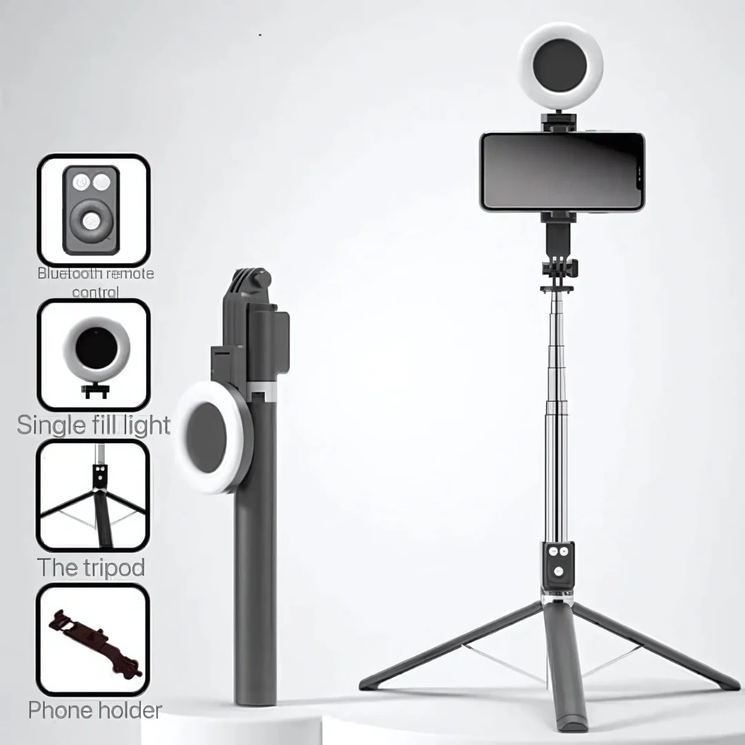Perche à selfie rétractable et trépied polyvalent pour téléphone portable - Image 11