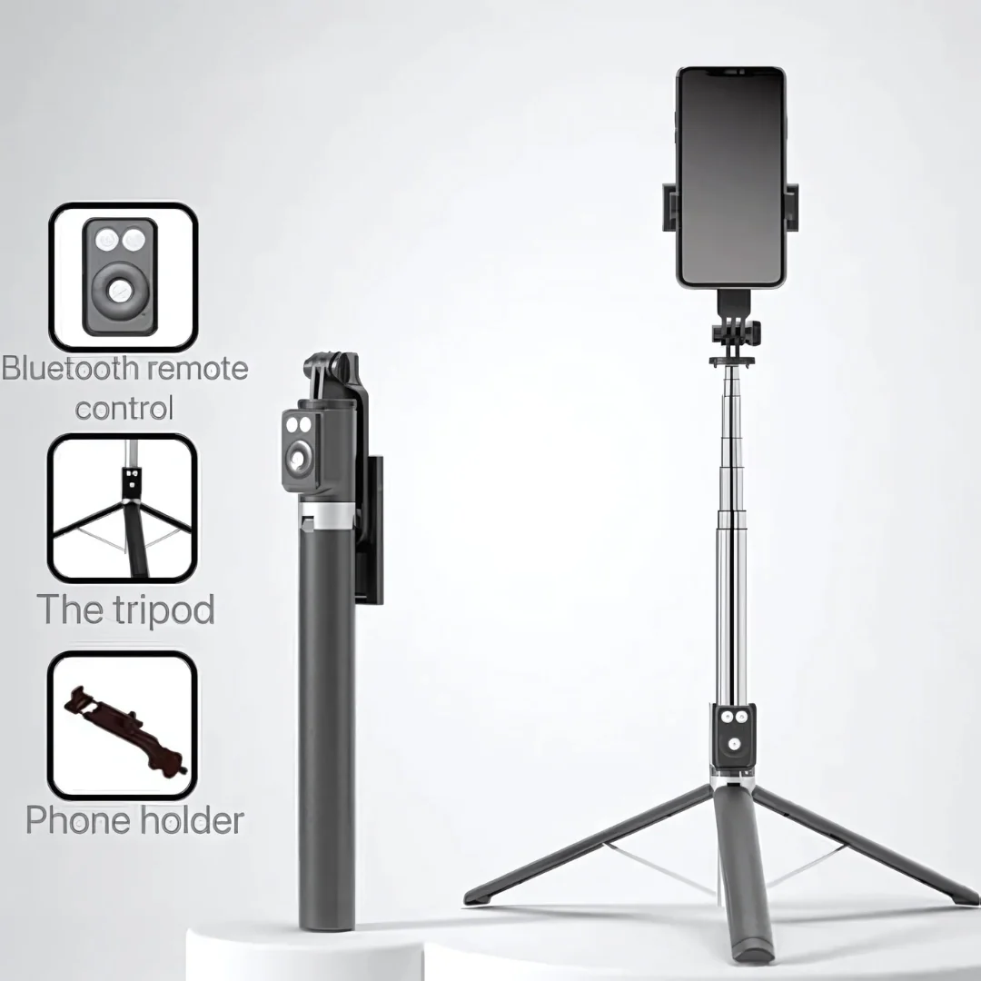 Perche à selfie rétractable et trépied polyvalent pour téléphone portable - Image 8