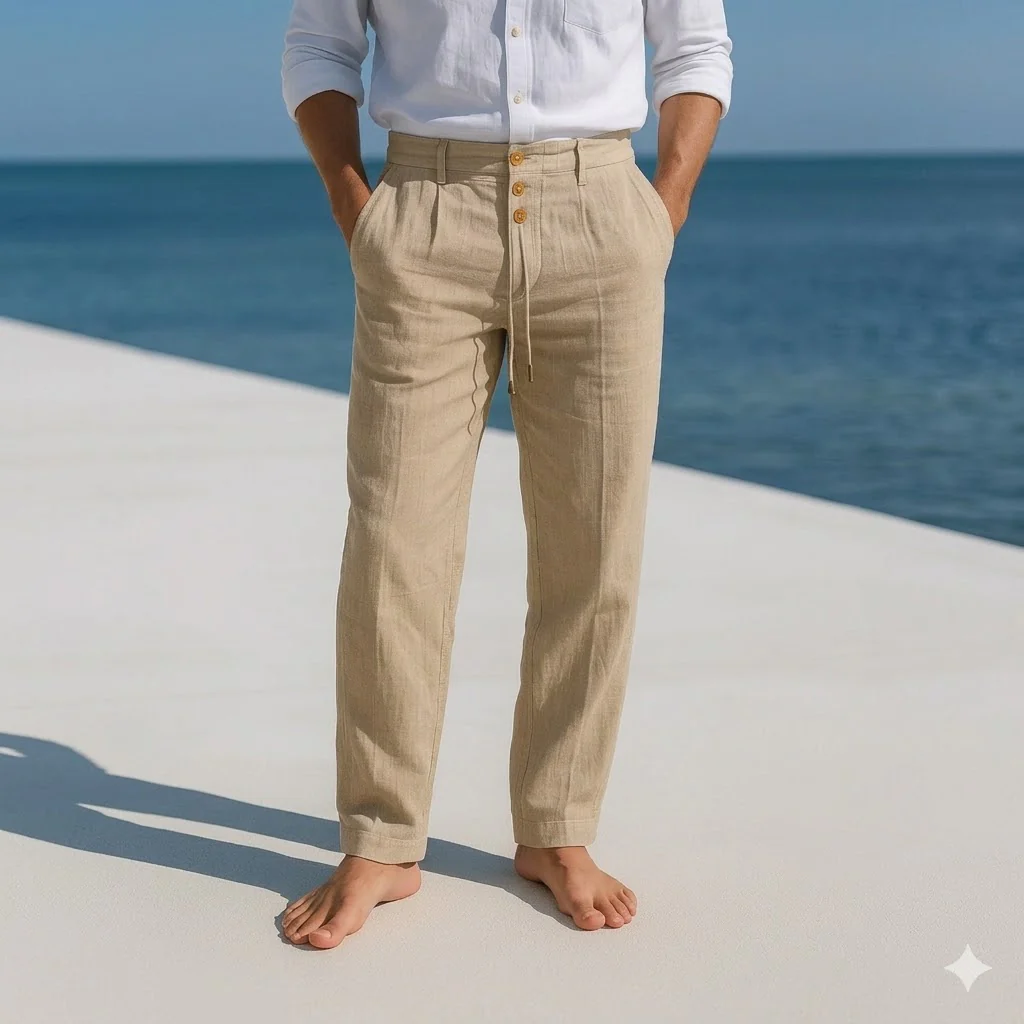 Pantalon léger en lin pour homme