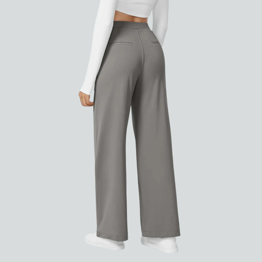 Pantalon fluide taille haute femme