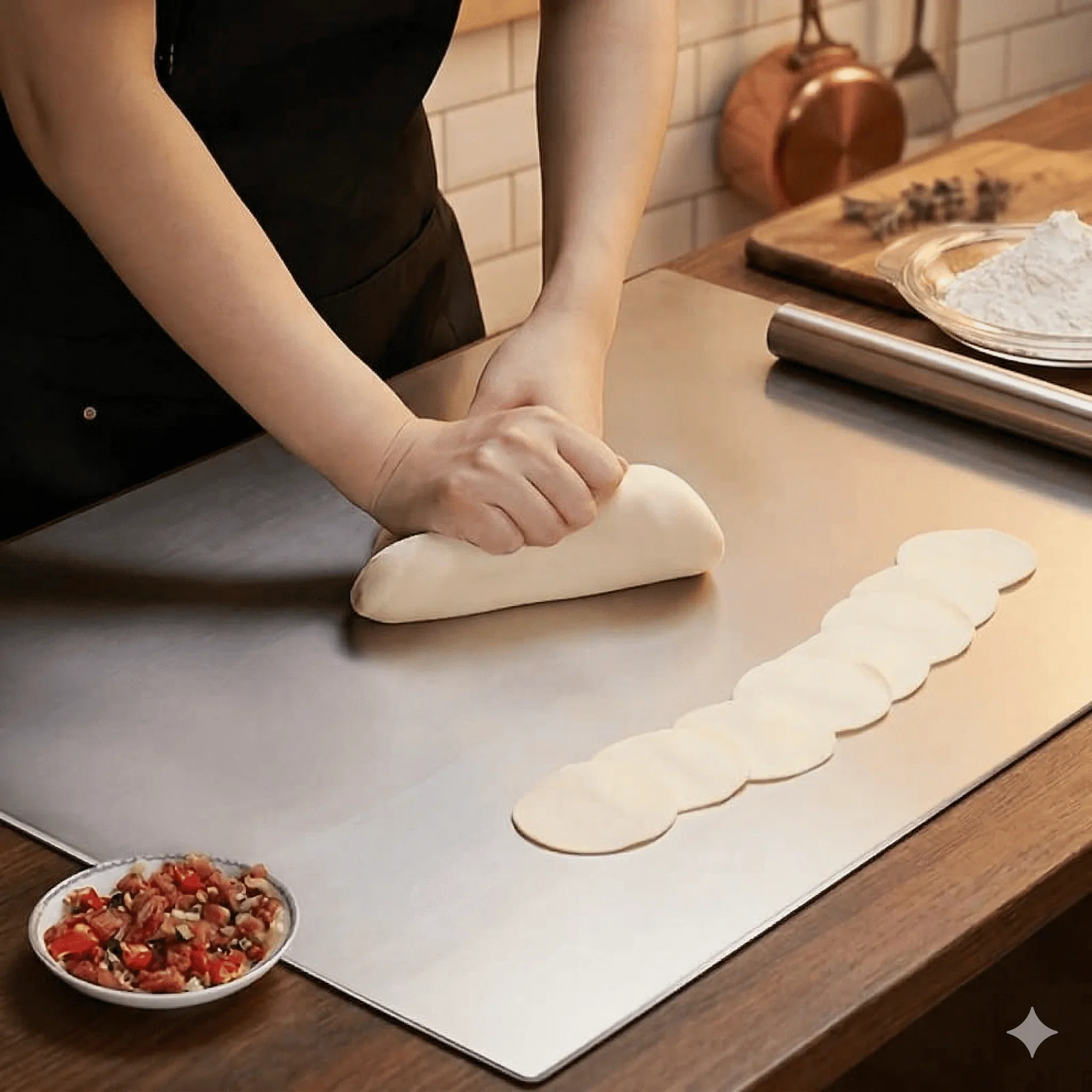Planche de découpe en acier inoxydable antidérapante pour cuisine et pâtisserie - Image 2