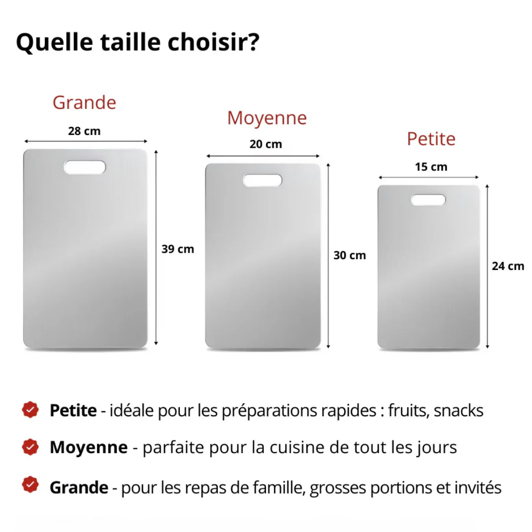 Planche à découper métal hygiénique et durable - Image 3