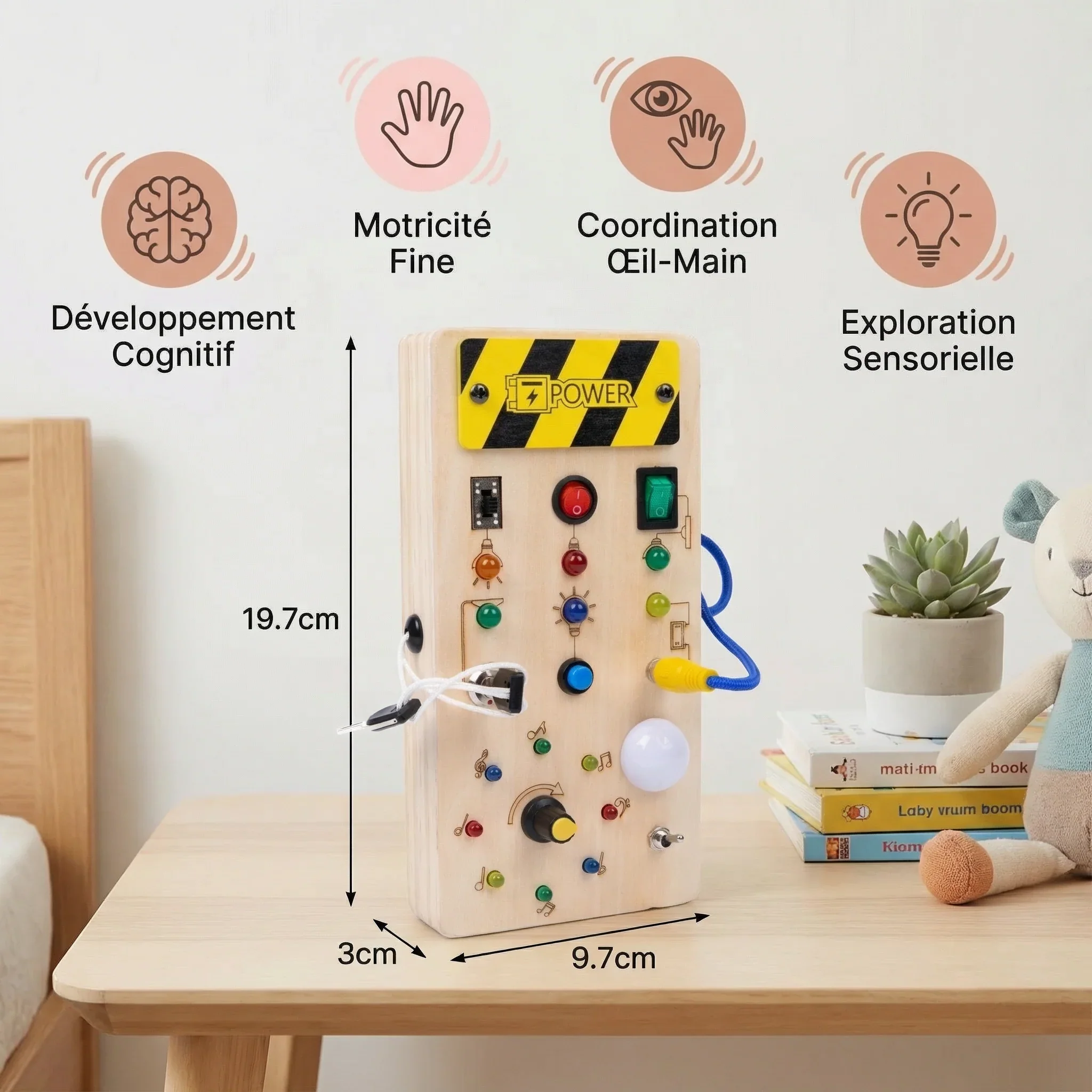 Planche Montessori sensorielle en bois - Image 3