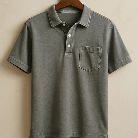 Chemise Polo Vintage Décontractée pour Homme - Image 11