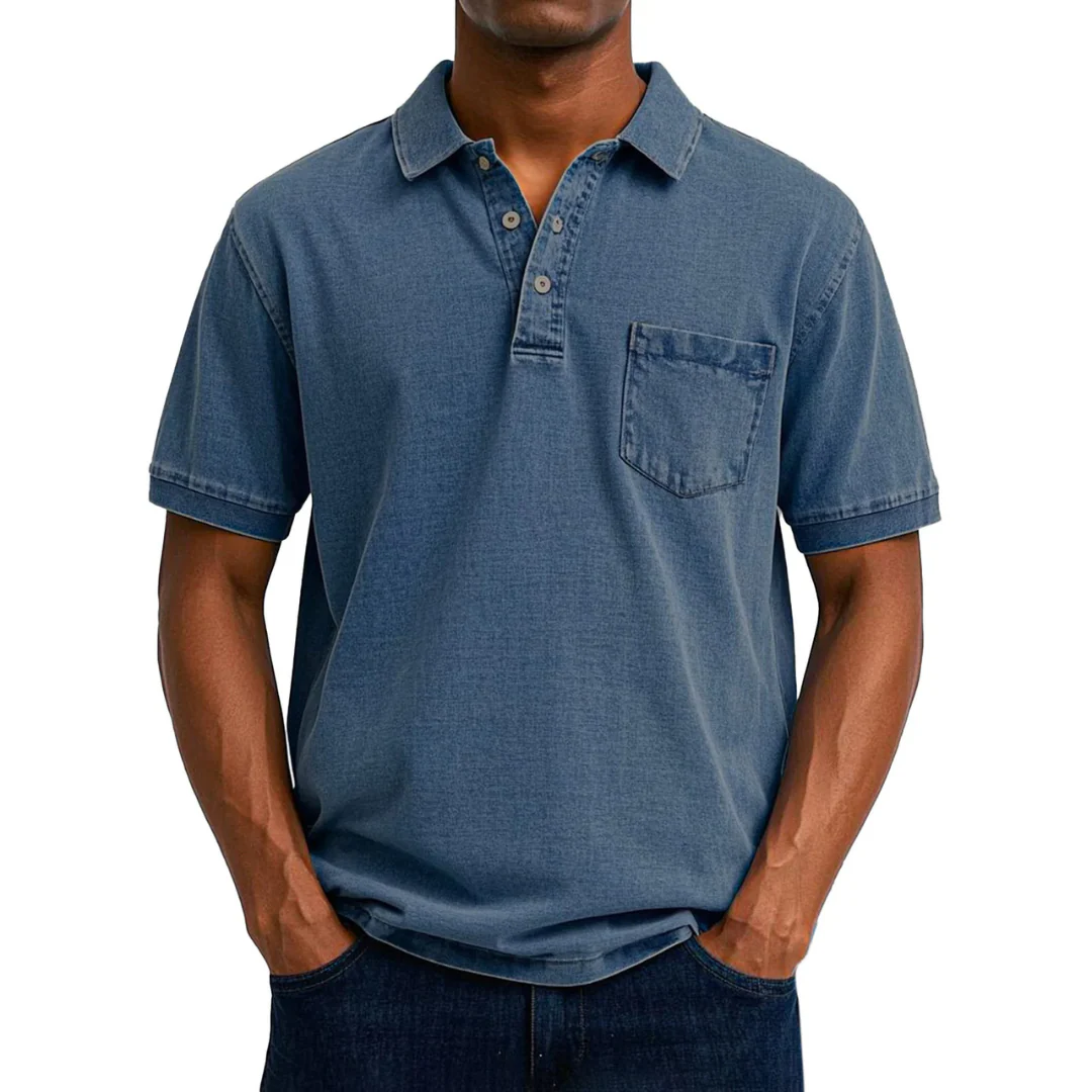 Chemise Polo Vintage Décontractée pour Homme - Image 2