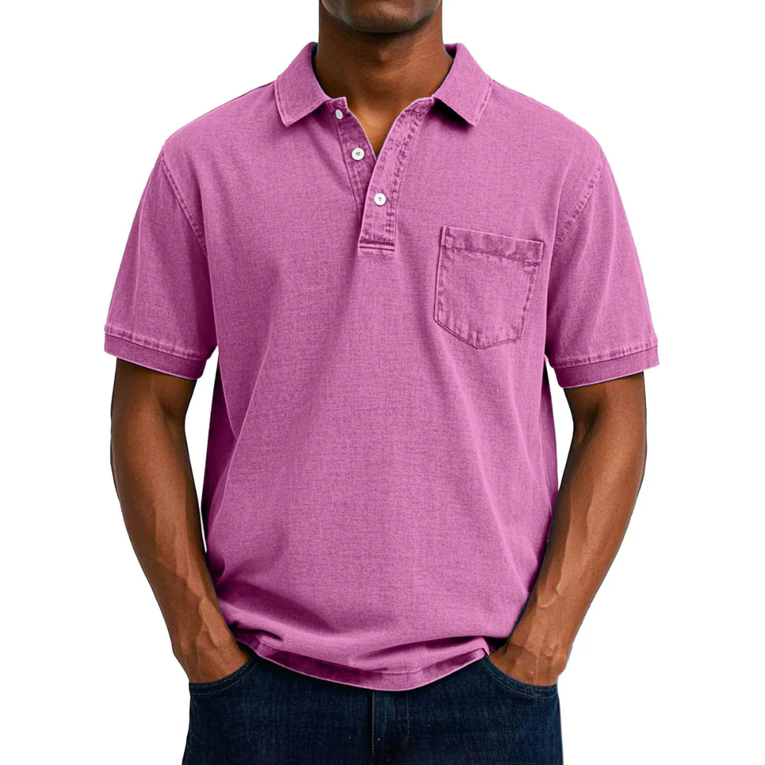 Chemise Polo Vintage Décontractée pour Homme - Image 5