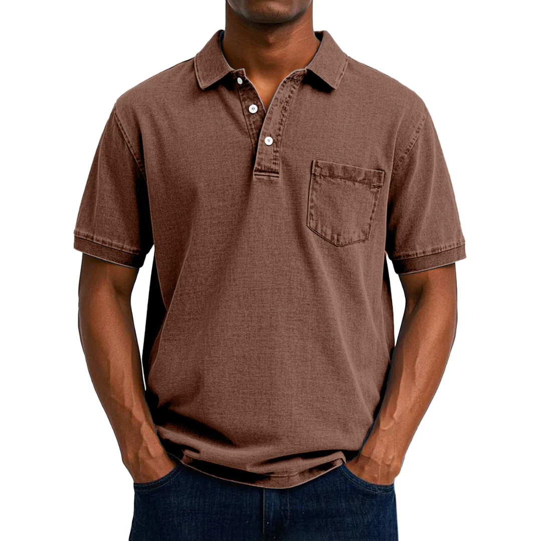 Chemise Polo Vintage Décontractée pour Homme - Image 7