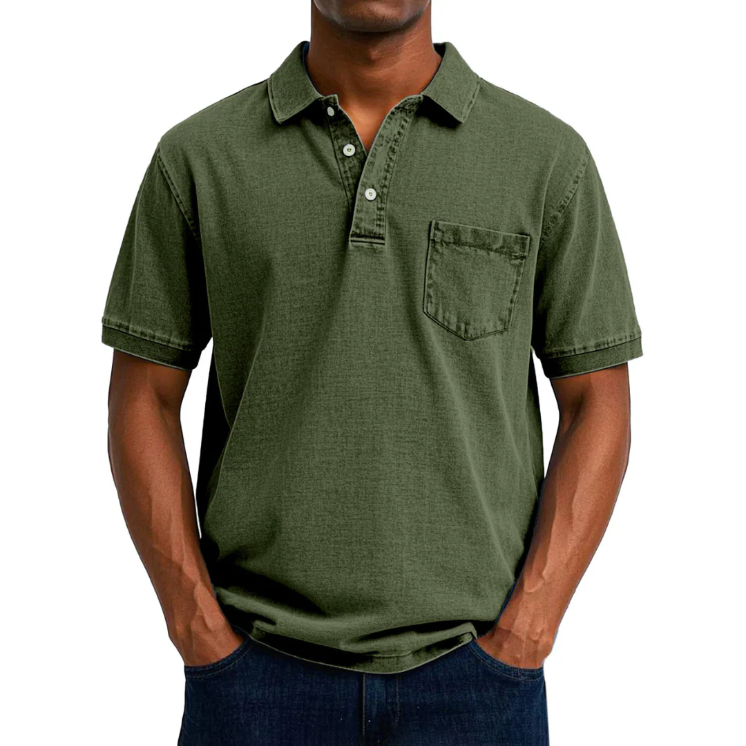 Chemise Polo Vintage Décontractée pour Homme - Image 8