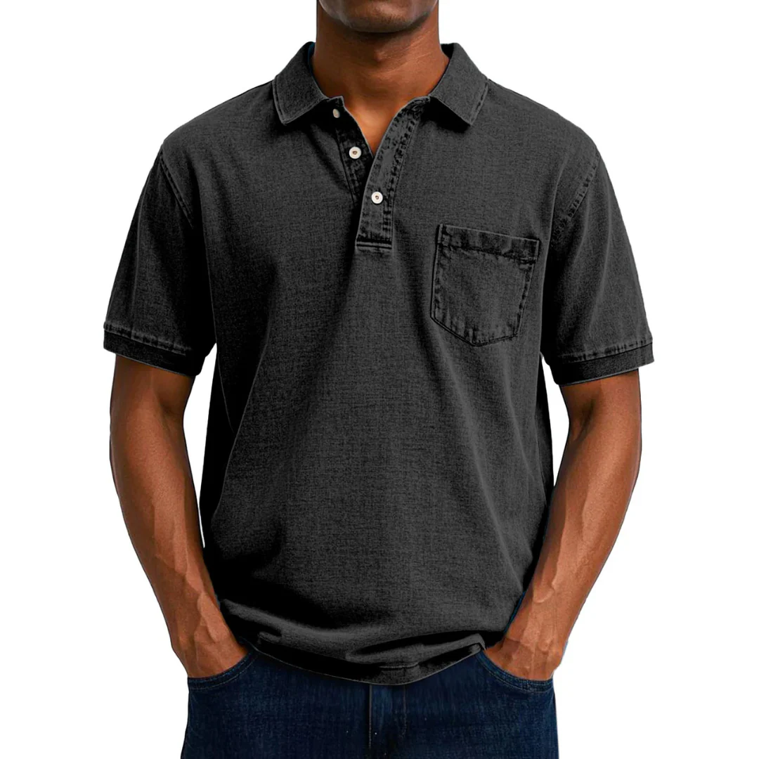 Chemise Polo Vintage Décontractée pour Homme - Image 9