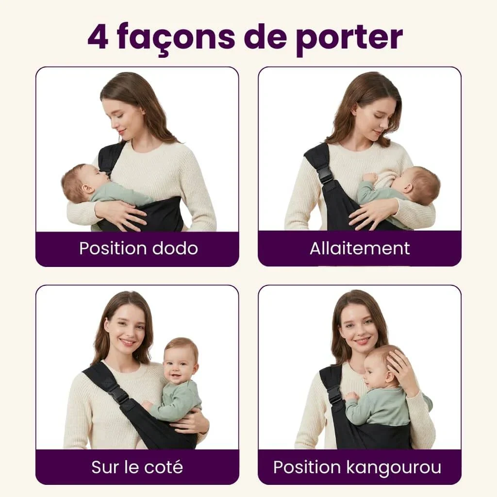 Porte-bébé bandoulière ergonomique léger et confortable - Image 20