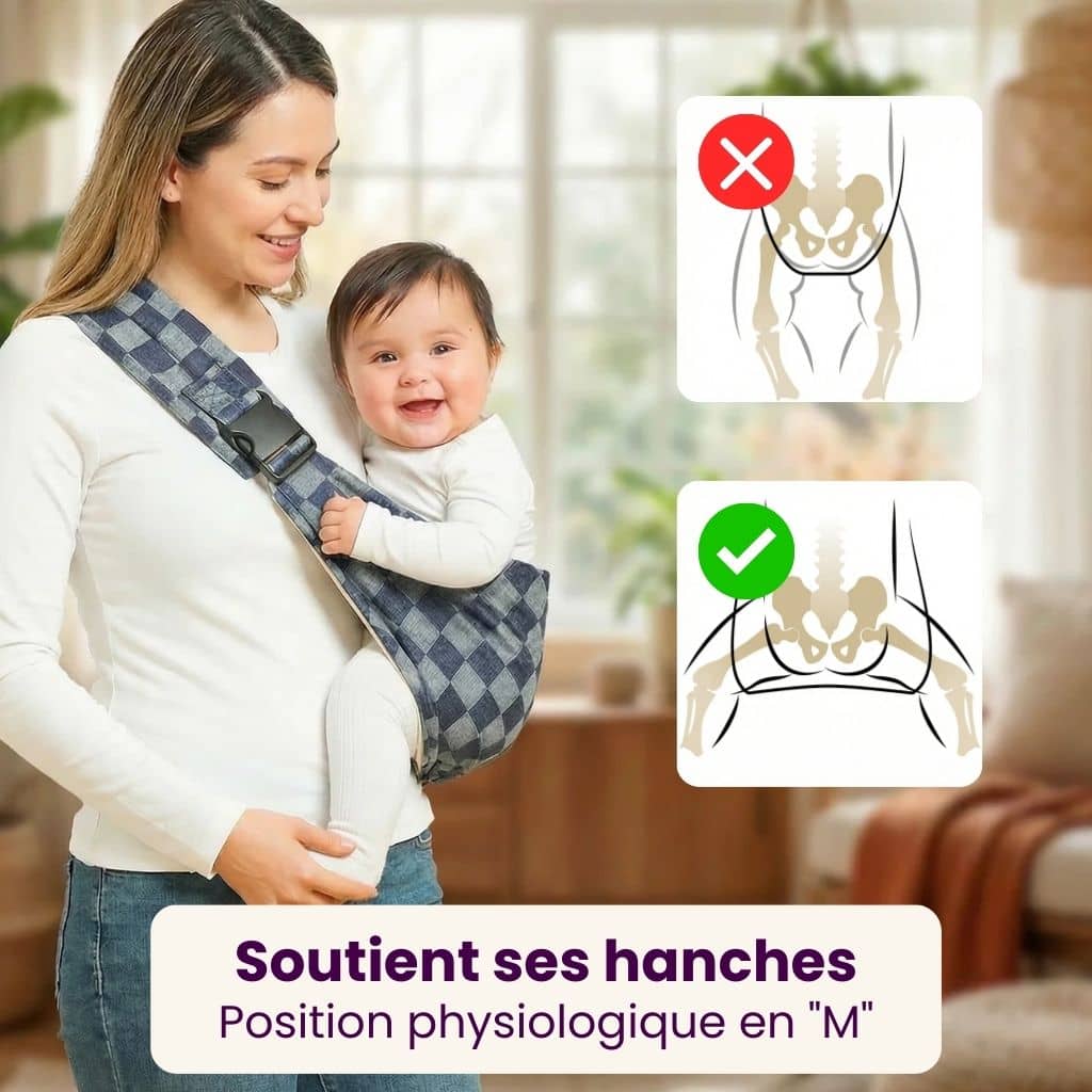 Porte-bébé bandoulière ergonomique léger et confortable - Image 5