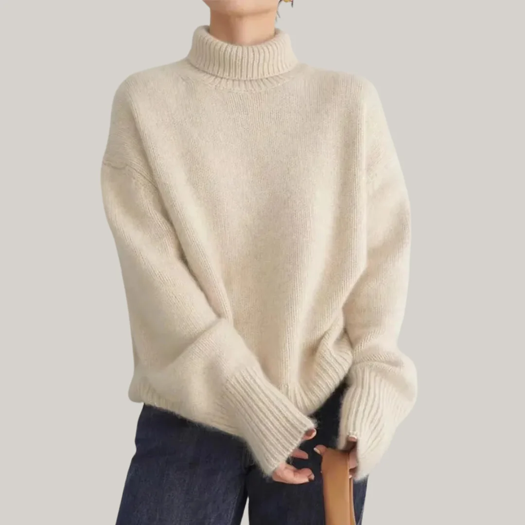 Pull avec col haut en cachemire doux - Image 2