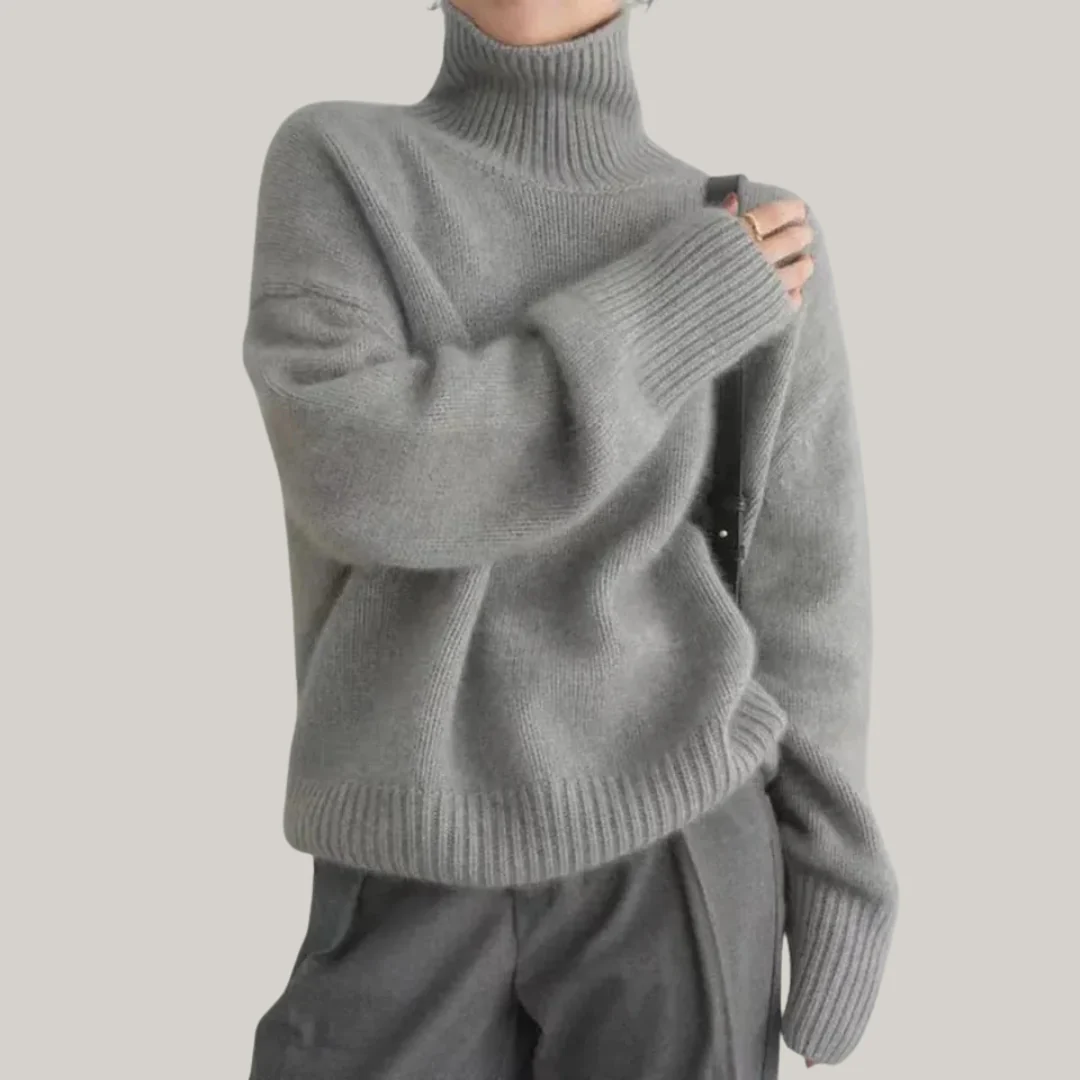 Pull avec col haut en cachemire doux - Image 3