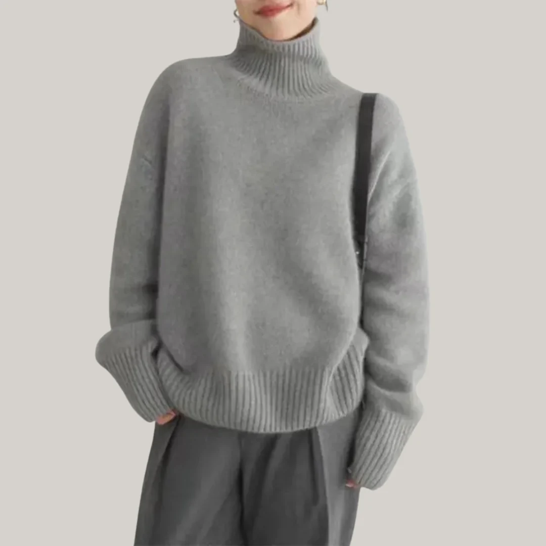 Pull avec col haut en cachemire doux - Image 4