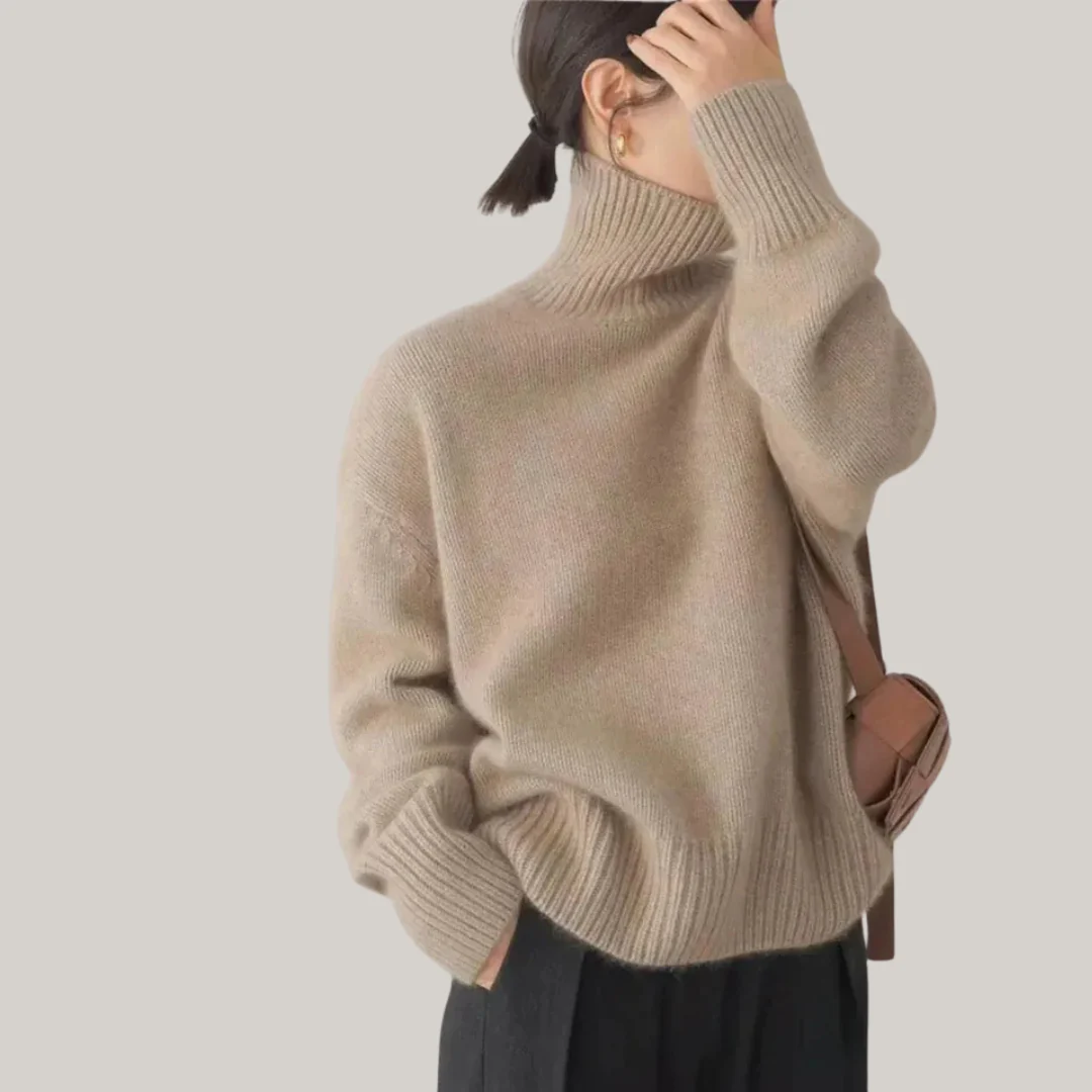 Pull avec col haut en cachemire doux - Image 6