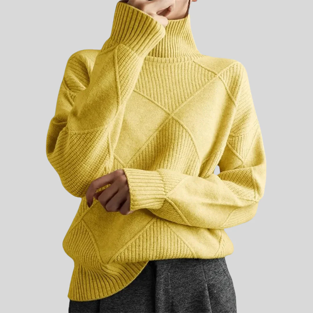 Doux pull à col roulé en maille cachemire - Image 6