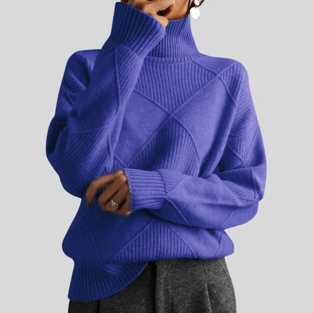 Doux pull à col roulé en maille cachemire - Image 8