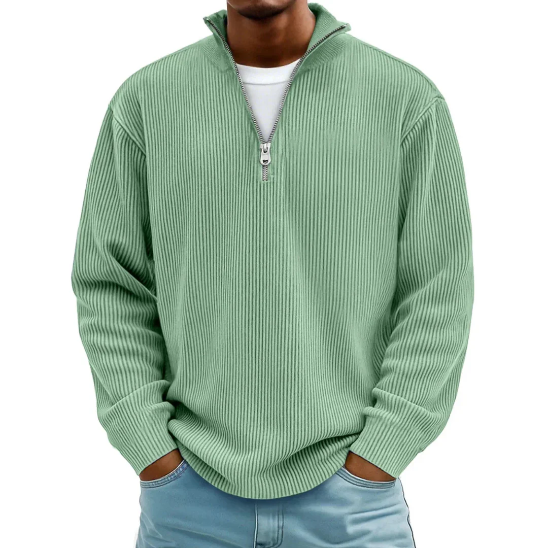 Pull à demi-zip côtelé - Image 3