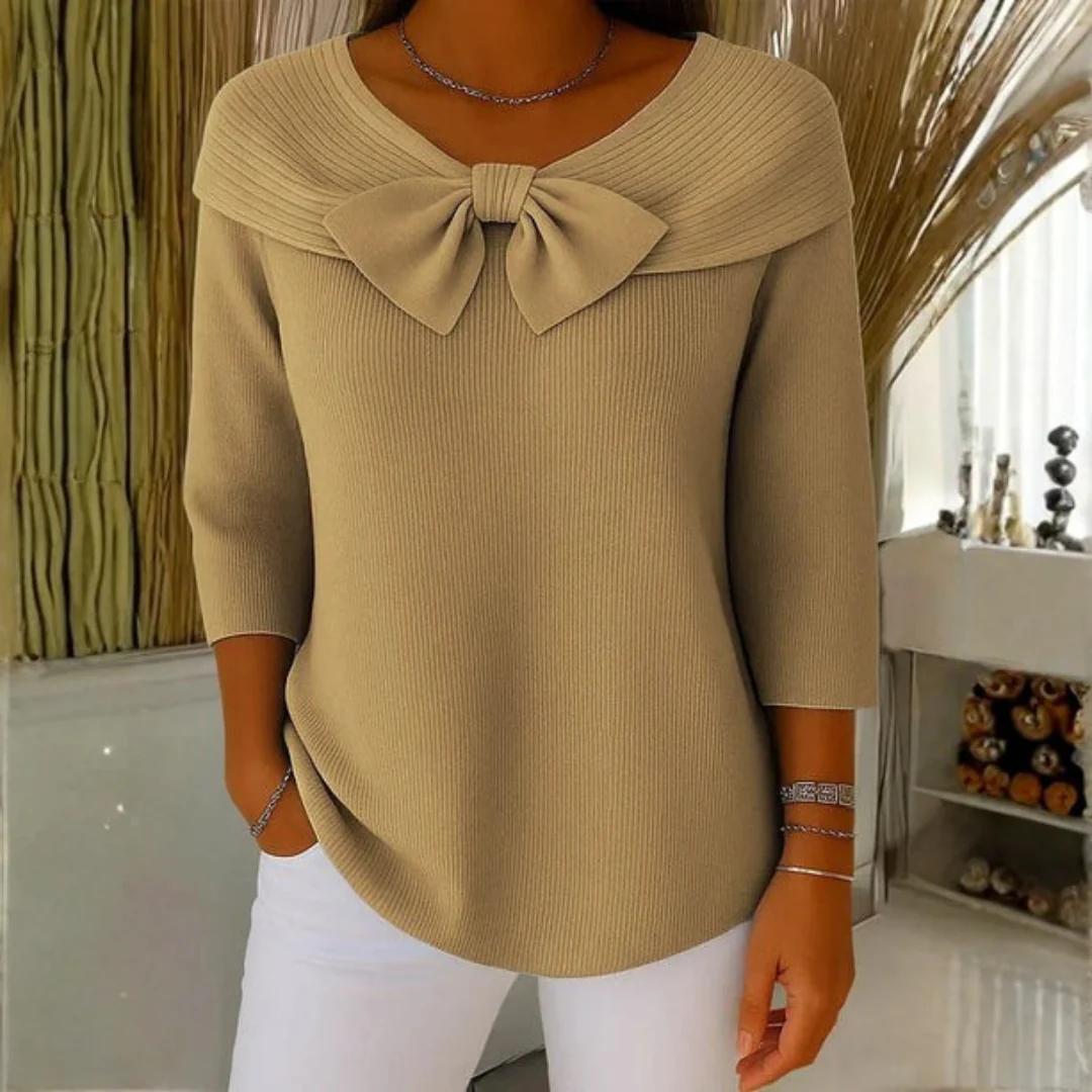 Pull en laine femme avec col noué - Image 4