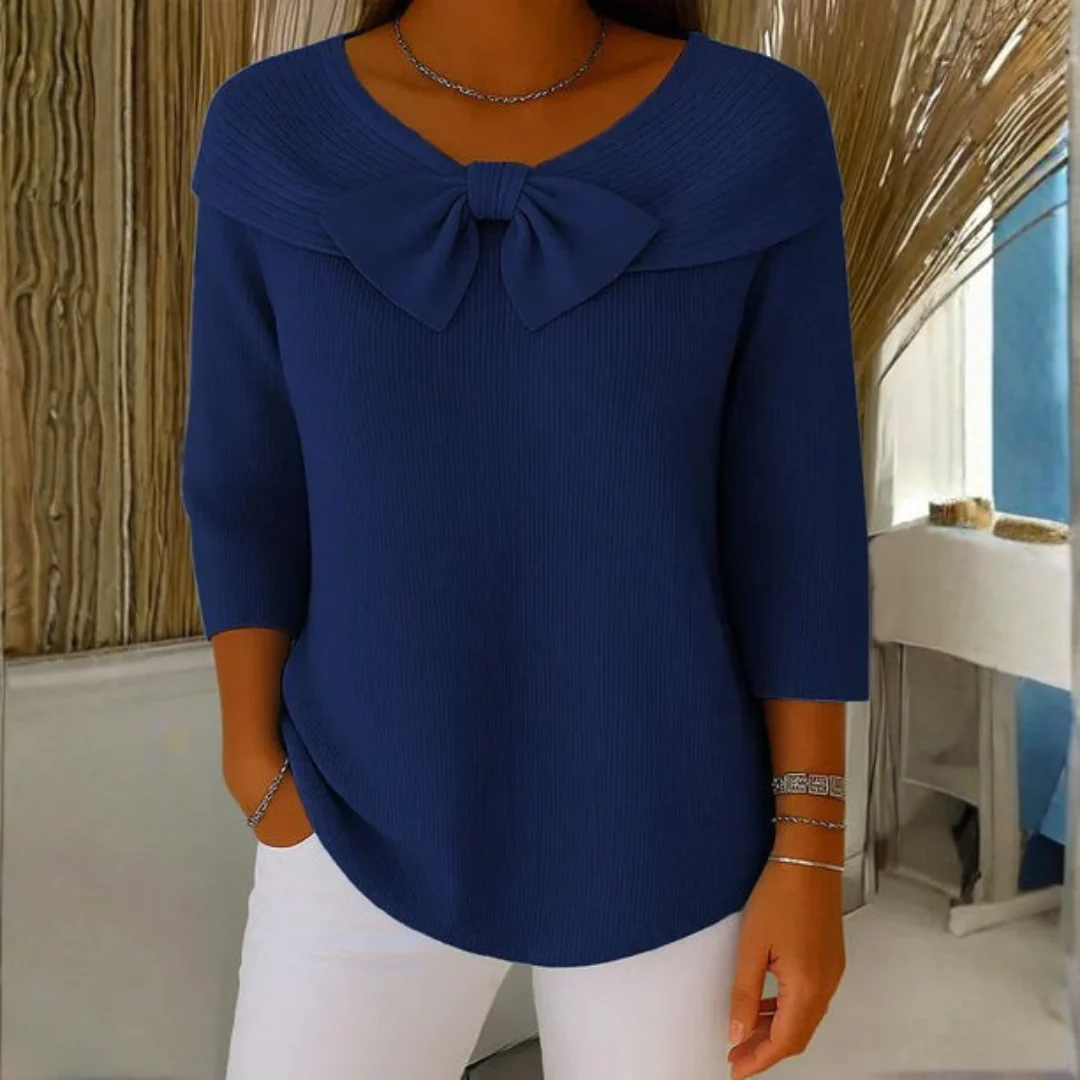 Pull en laine femme avec col noué - Image 5