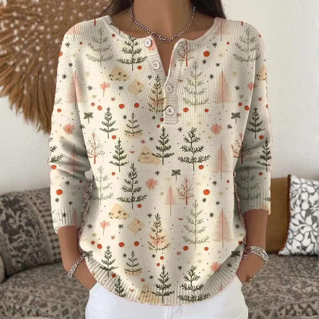 Pull de Noël à boutons pour femmes - Image 5
