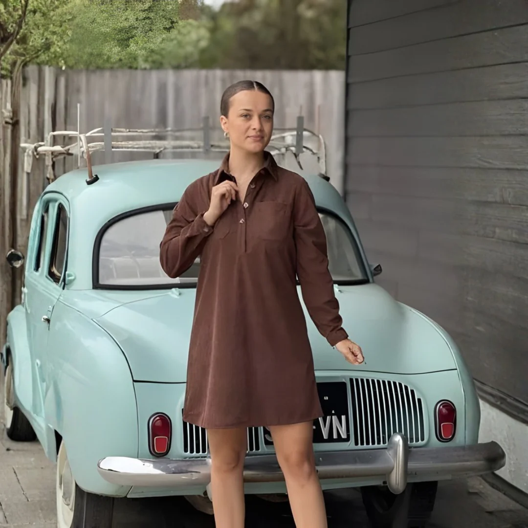 Robe Élégante Col Zippé - Image 4
