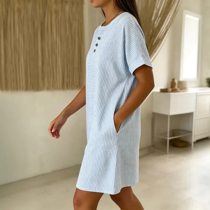 Robe Fluide Rayée Femme - Image 4