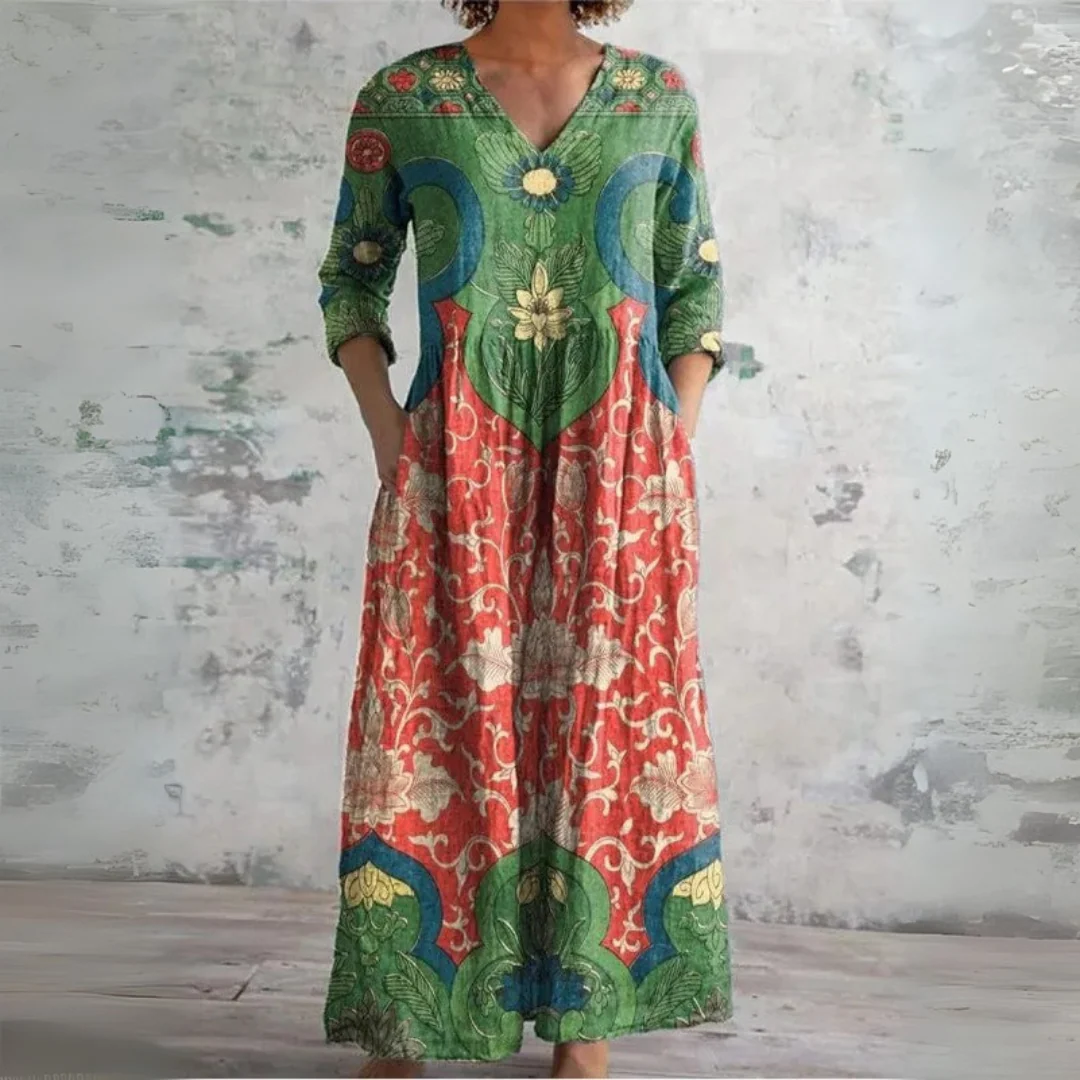 Robe longue bohème à imprimé fleuri vintage - Image 2